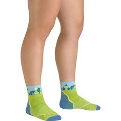 Легкие носки Quest 1/4 + подушечки — детские Darn Tough, зеленый