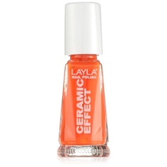 Cosmetics 1243R23-109 Лак для ногтей с керамическим эффектом - флуоресцентный оранжевый 0,01 л, Layla