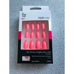 Набор искусственных ногтей Idyllic Nails с клеем 24 гвоздя персикового цвета, Peggy Sage