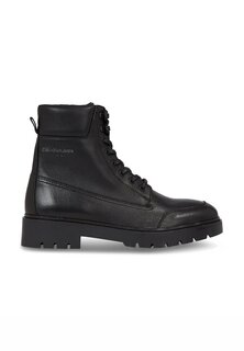 Ботильоны на шнуровке COMBAT MID LACEUP WL LTH Calvin Klein Jeans, тройной черный