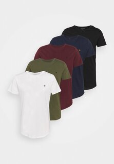 базовая футболка НАБОР ФУТБОЛКИ JPRBRODY CREW NECK 5 Jack &amp; Jones, темно-синий пиджак/белый/оливковый ночной/черный/портройль