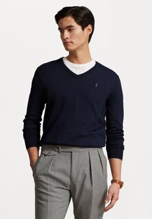 Свитер SLIM FIT V NECK Polo Ralph Lauren, темно-синий