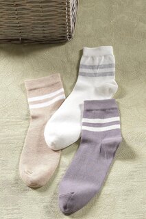 3 пары длинных носков в полоску унисекс | Очень мягкие хлопковые носки унисекс Zeynep Tekstil