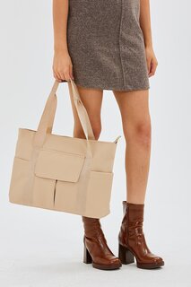 Женская сумка через плечо Shopper Multi-Eyed Kaith Бежевая Minebag