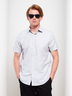 Мужская рубашка Добби стандартного кроя с коротким рукавом LCWAIKIKI Classic, серый