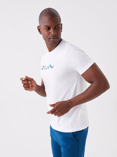 Мужская спортивная футболка с круглым вырезом и коротким рукавом с принтом XSIDE, оптический белый