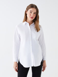 Простая рубашка из поплина для беременных с застежкой на пуговицы спереди и длинными рукавами LCWAIKIKI Maternity, буксе белый