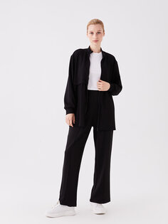 Простые женские спортивные штаны с широкими штанинами и эластичной резинкой на талии LCW Modest, черный