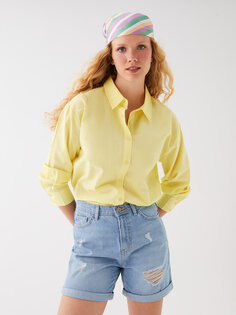 Женские джинсовые шорты стандартного кроя с рваными деталями LCW Jeans, открытое индиго родео