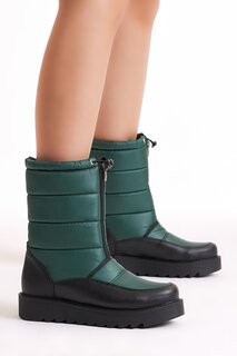 Женские зимние ботинки петро-зеленого цвета с удобной посадкой, молнией спереди и эластичной резинкой, меховая внутренняя сторона TONNY BLACK