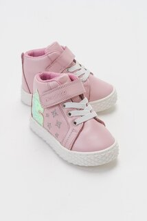 Розовые повседневные ботинки из натуральной кожи для девочек MİNİPİCCO Minipicco