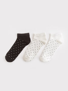 Женские носки-пинетки в горошек, 3 пары носков LCW DREAM, оптический белый