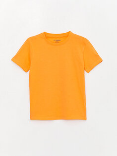 Базовая футболка для мальчиков с круглым вырезом и короткими рукавами LCW Kids, апельсин