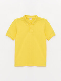 Базовая футболка с короткими рукавами для мальчиков с воротником-поло LCW Kids, желтый