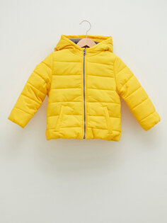Базовое пальто на молнии для маленьких мальчиков с капюшоном и длинными рукавами LCW baby