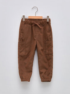 Базовые габардиновые брюки для мальчика с ребристой талией LCW baby, светло-коричневый
