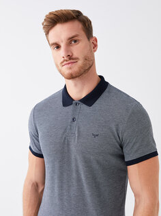Мужская футболка с воротником-поло и коротким рукавом LCWAIKIKI Basic, новый темно-синий