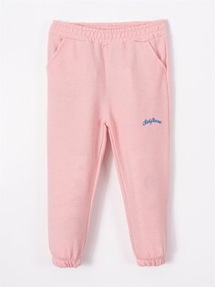 Спортивные штаны для маленьких девочек с принтом и эластичной резинкой на талии Mışıl Kids, розовый