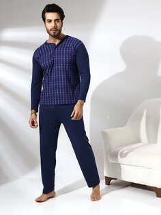 Мужской пижамный комплект стандартной формы Güneş, синий Gunes