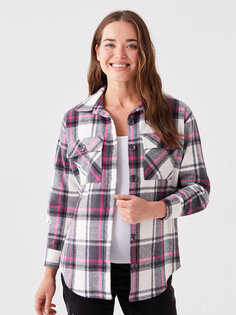 Клетчатая куртка-рубашка-рубашка для беременных с длинными рукавами LCWAIKIKI Maternity, бежевый плед