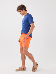 Короткие мужские шорты для плавания с принтом LCW Casual, неоново-оранжевый