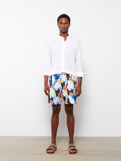 Короткие мужские шорты для плавания с рисунком LCW Casual, индиго с принтом