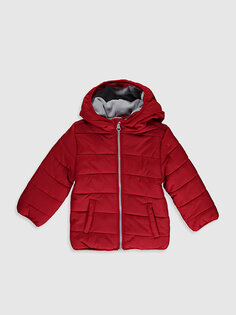 Пальто на молнии с капюшоном для маленьких мальчиков LCW baby, матовый красный