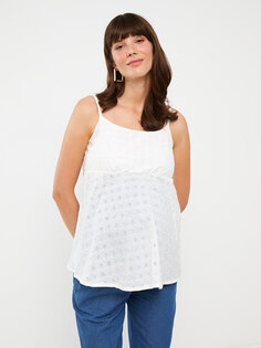 Блузка для беременных с вышивкой на бретельках и U-образным вырезом LCWAIKIKI Maternity