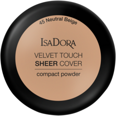 Пудра для лица 45 нейтральный бежевый Isadora Velvet Touch Sheer Cover, 7,5 гр