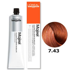 Стойкая краска для волос 7.43 медно-золотой блондин L&apos;Oréal Professionnel Majirel, 50 мл L'Oreal
