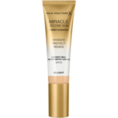 Увлажняющая тональная основа для лица легкая 03 Max Factor Miracle Second Skin, 30 мл