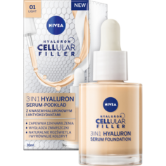 3в1 сыворотка-основа с гиалуроном светлый цвет Nivea Hyaluron Cellular Filler 3W1, 30 мл