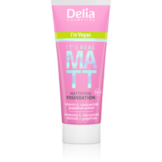 Матирующий тональный крем для лица 102 натуральный Delia It&apos;S Real Matt, 30 мл