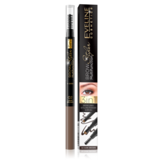 Карандаш для бровей темно-коричневый 02 Eveline Cosmetics Brow Multifunction Style, 5 гр