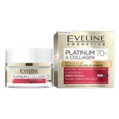 Роскошная сильно регенерирующая крем-маска для лица 70+ Eveline Cosmetics Platinum &amp; Collagen, 50 мл