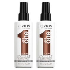 Набор: кокосовое средство для поврежденных волос Revlon Professional Uniq One, 2х150 мл