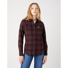 Рубашка Wrangler Reg Western Slim Fit, коричневый