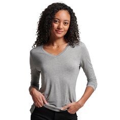 Футболка Superdry W6011808A Long Sleeve V Neck, серый