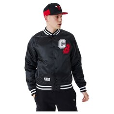 Куртка New Era Chicago Bulls Chicago Bulls Team Logo Satin Bomber, черный