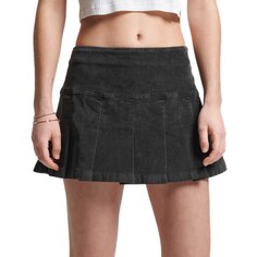 Юбка мини Superdry Vintage Cord Pleat, черный