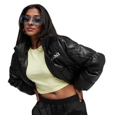 Пуховик Karl Kani Retro Fake Leather Crop, черный