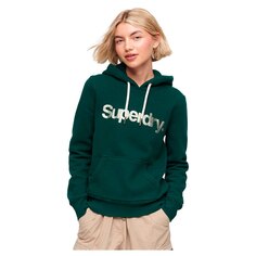 Худи Superdry Metallic Core Logo, зеленый