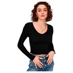 Топ Only Oda V Neck Long Sleeve, черный