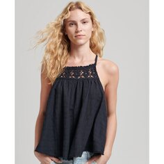 Топ на бретельках Superdry Vintage Halter, синий