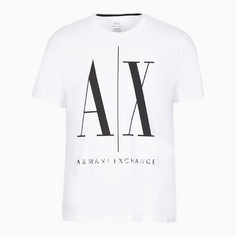 Футболка Armani Exchange Icon Logo Regular Fit, белый/черный