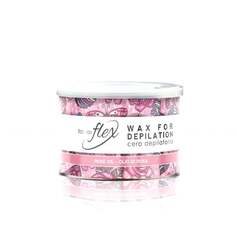 Розовое масло) высокопластичный ароматический воск с диоксидом титана для депиляции в банке 400 мл для депиляции больших участков волос ItalWax Flex Rose Oil (
