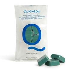 Твердый воск для депиляции Quickepil без полосок, растительный, 1 кг, зеленый