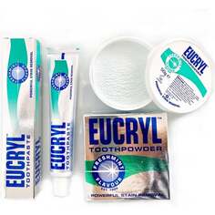 Зубная паста отбеливающая + зубной порошок Eucryl НАБОР