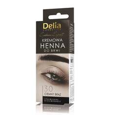 Крем-хна для бровей 3.0 Темно-коричневый, 15 мл Delia Cosmetics