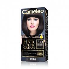 Крем-краска для волос Cameleo, краска для волос 3.0 Темно-коричневый Delia Cosmetics